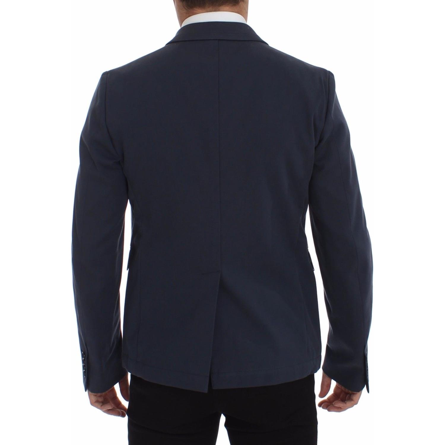 Dolce & Gabbana Elegant Blue Cotton Stretch Blazer Jacket