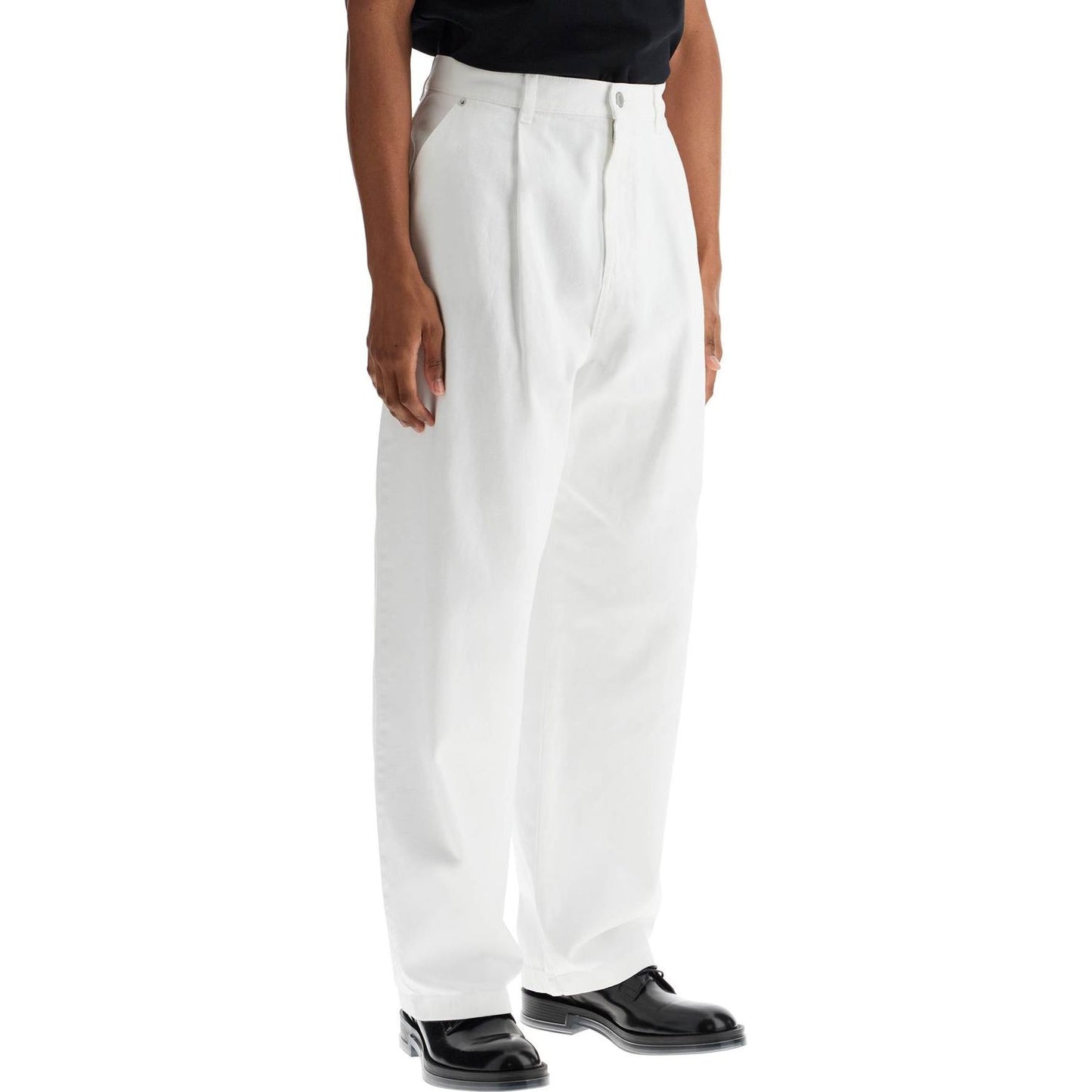 Moschino white cotton wide leg trousers Trousers Moschino