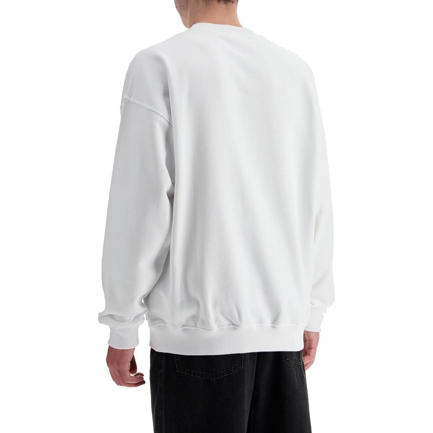 Diesel white cotton sweatshirt with raised logo for men Topwear Diesel