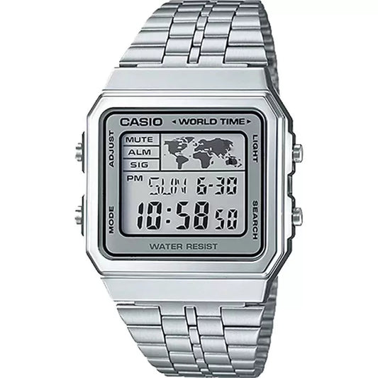 CASIO VINTAGE Mod. World Time - Silver WATCHES CASIO COLLECTION & VINTAGE Light Gray