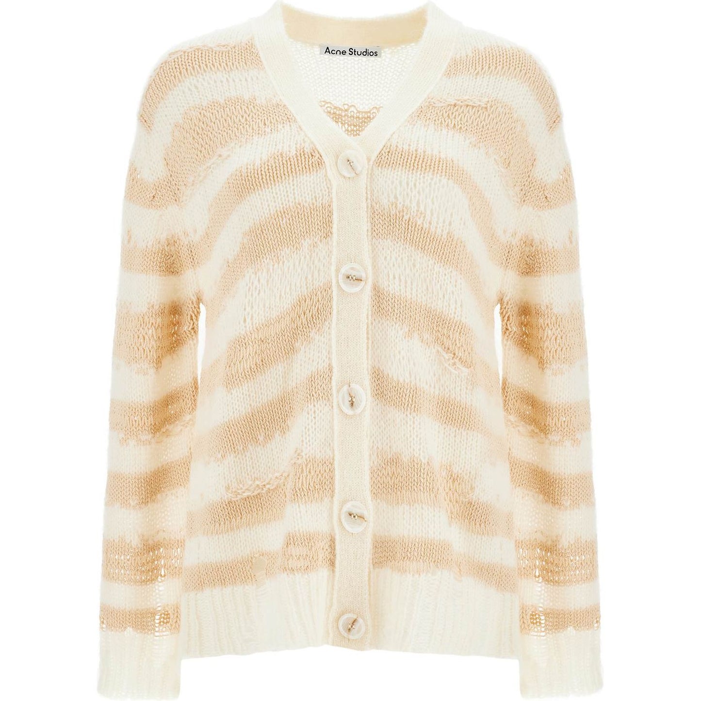 Acne Studios striped distressed cardigan with Knitwear Acne Studios