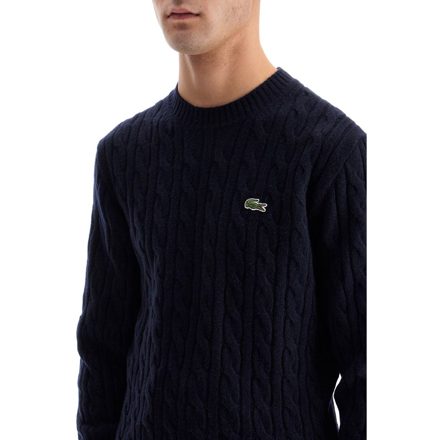 Lacoste classic fit cable knit wool pullover Knitwear Lacoste