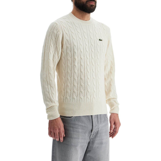 Lacoste classic fit cable knit wool pullover Knitwear Lacoste