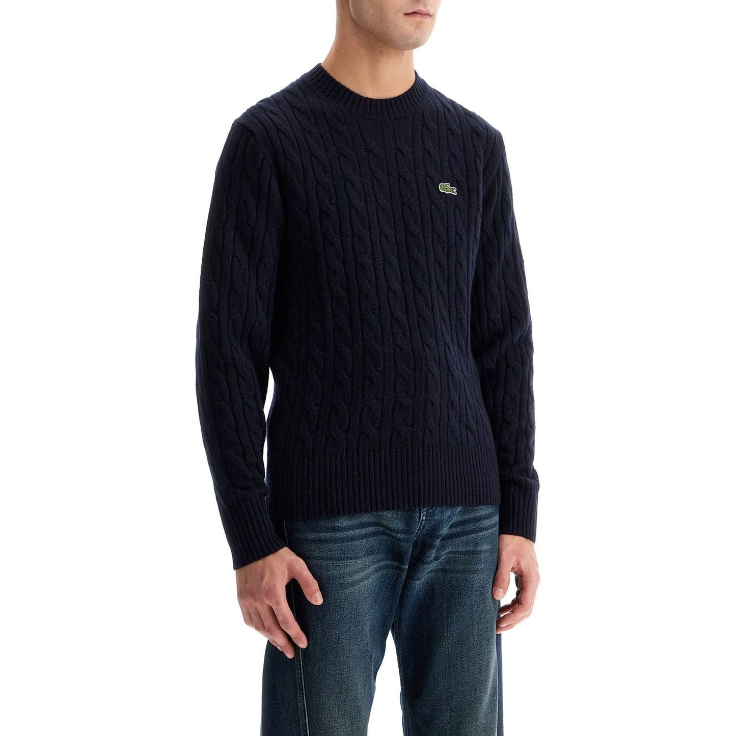 Lacoste classic fit cable knit wool pullover Knitwear Lacoste