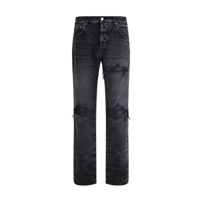 Amiri Black Cotton Straight-Leg Jeans Amiri