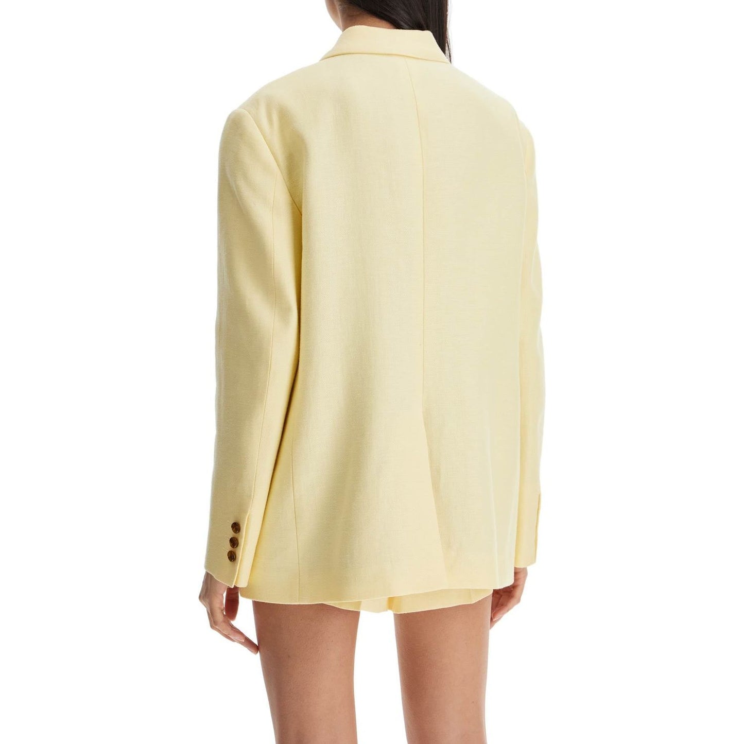 Blaze Milano light yellow linen oversized blazer Jackets Blaze Milano