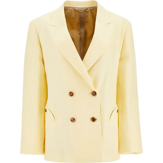 Blaze Milano light yellow linen oversized blazer Jackets Blaze Milano