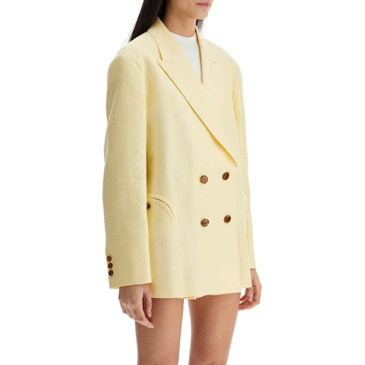 Blaze Milano light yellow linen oversized blazer Jackets Blaze Milano