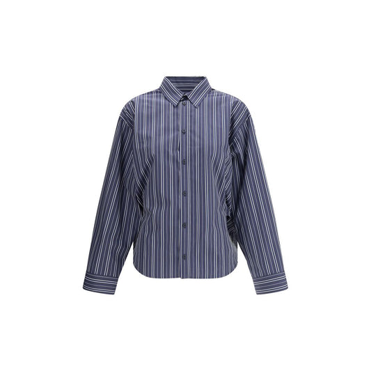 Balenciaga Blue Cotton Pattern Shirt Balenciaga