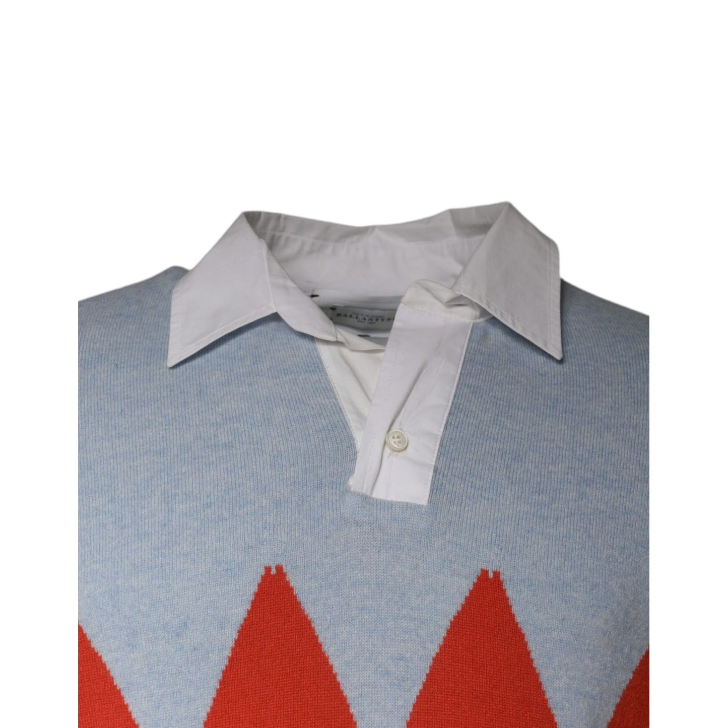 Ballantyne Multicolor Patterned Collared Long Sleeves Pullover Sweater 1728,67345645728,Ballantyne,Clothing,IT50 | L,Men,Multicolor,Preowned / Defect,Sweaters - Clothing,Sweaters - Men - Clothing,Sweatshirts - Sweaters - Clothing