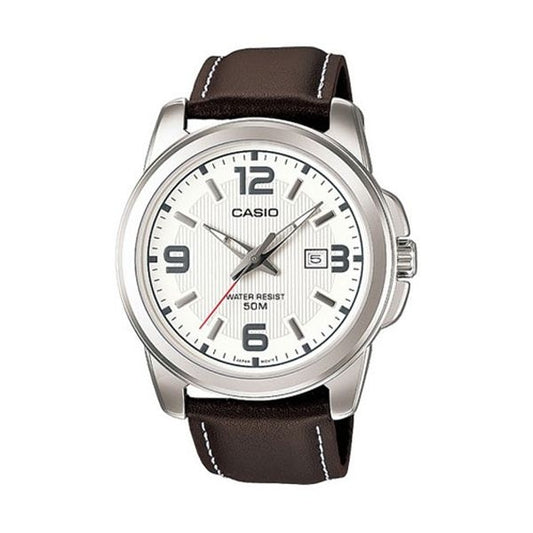 CASIO COLLECTION Mod. BOLD DATE - LEATHER. WHITE