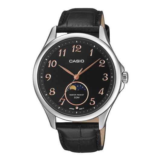 CASIO COLLECTION Mod. MOONPHASES - SILVER LEATHER