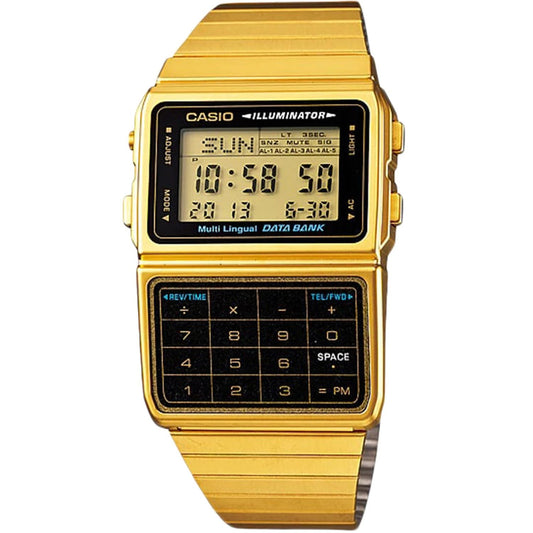 CASIO VINTAGE Mod. DATABANK CALCULATOR, GOLD - BLACK