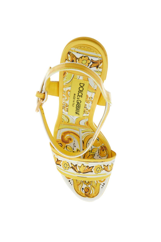 Dolce & Gabbana "shiny leather platform sandals with mai Sandals Dolce & Gabbana