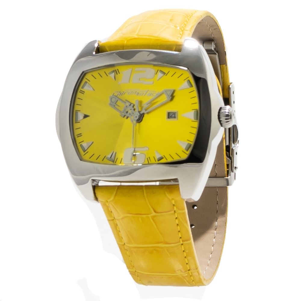 Chronotech Yellow Leather Dress Watch