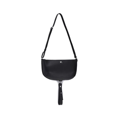 Courrèges Black Calf Leather Bos Taurus Shoulder Bag Courrèges