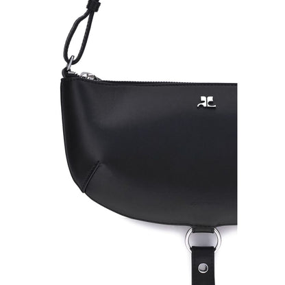 Courrèges Black Calf Leather Bos Taurus Shoulder Bag Courrèges