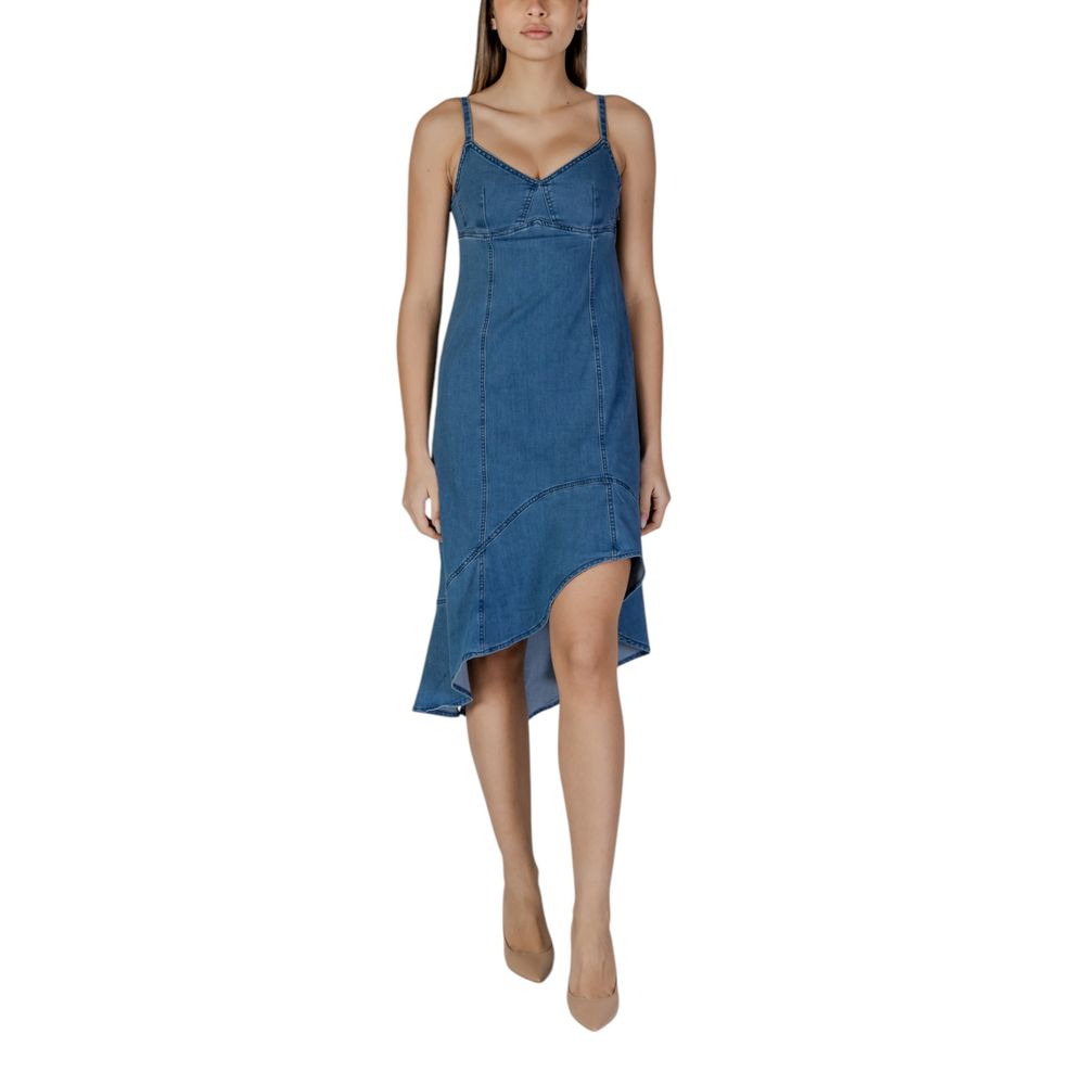 Desigual Blue Cotton Long Dress Desigual
