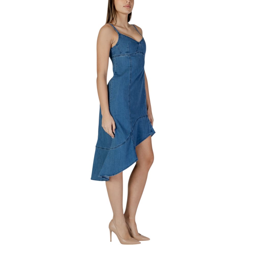 Desigual Blue Cotton Long Dress Desigual