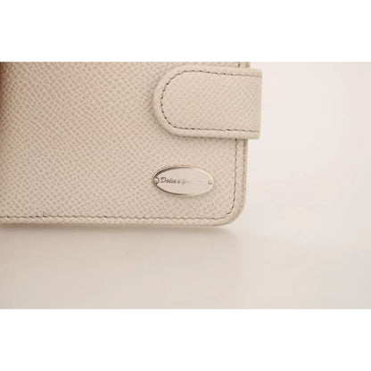 Dolce & Gabbana White Dauphine Leather Condom Case Holder Pocket Wallet