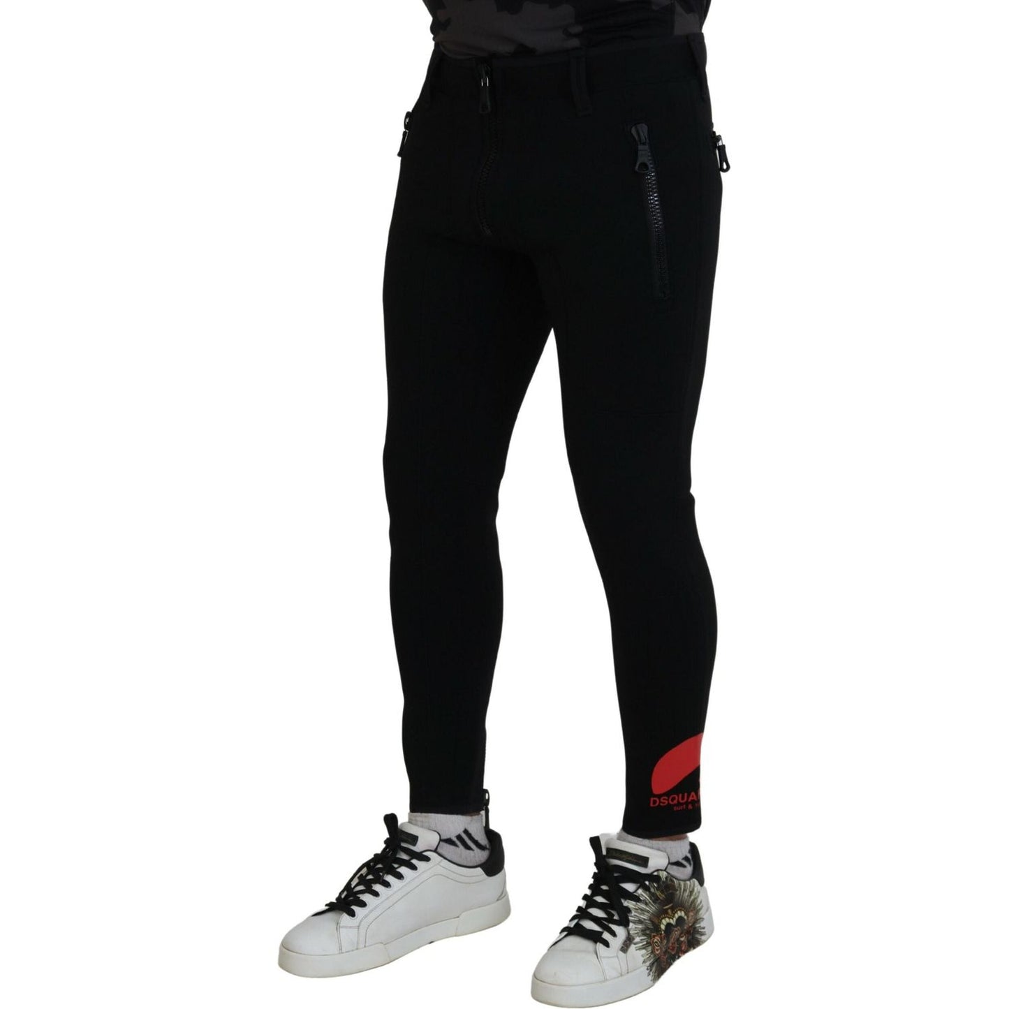 Dsquared² Back Polyamide Slim Fit Logo Print Pants 1728,67345645728,Black,Casual Pants - Pants - Clothing,Clothing,Dsquared²,IT48 | M,Jeans & Pants - Men - Clothing,Material: 80% Polyamide 20% Elastane,Men,Pants - Clothing,Preowned / Defect