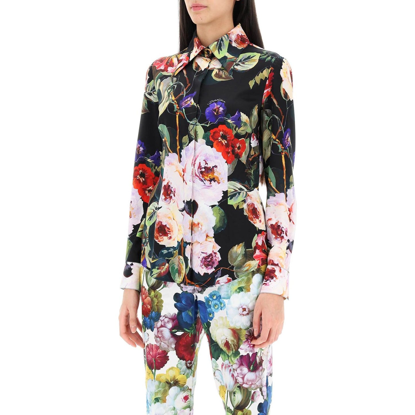 Dolce & Gabbana rose garden shirt in satin Topwear Dolce & Gabbana