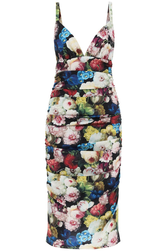 Dolce & Gabbana Dolce & Gabbana nocturnal flower draped midi dress