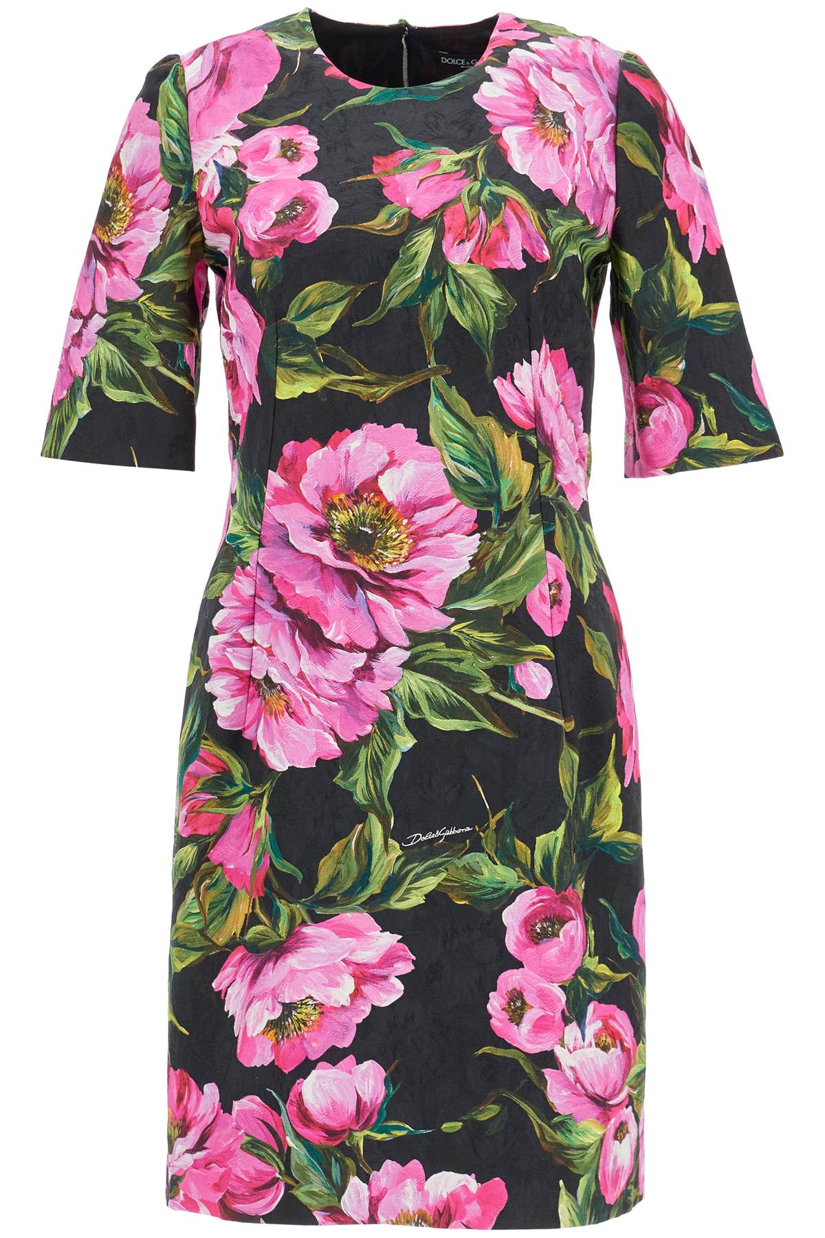 Dolce & Gabbana black floral cotton dress with peonies Dresses Dolce & Gabbana