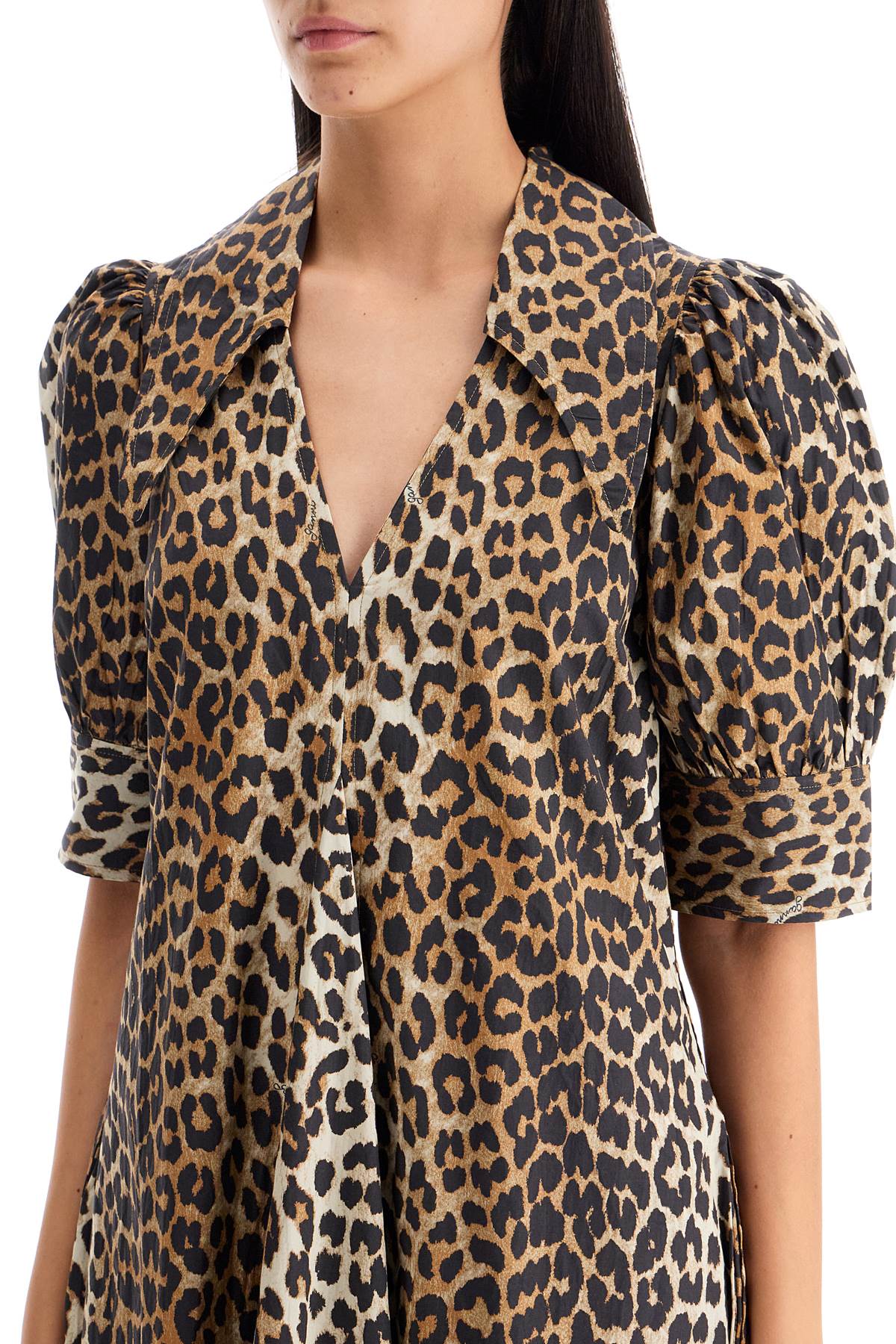 Ganni leopard print poplin dress Dresses Ganni