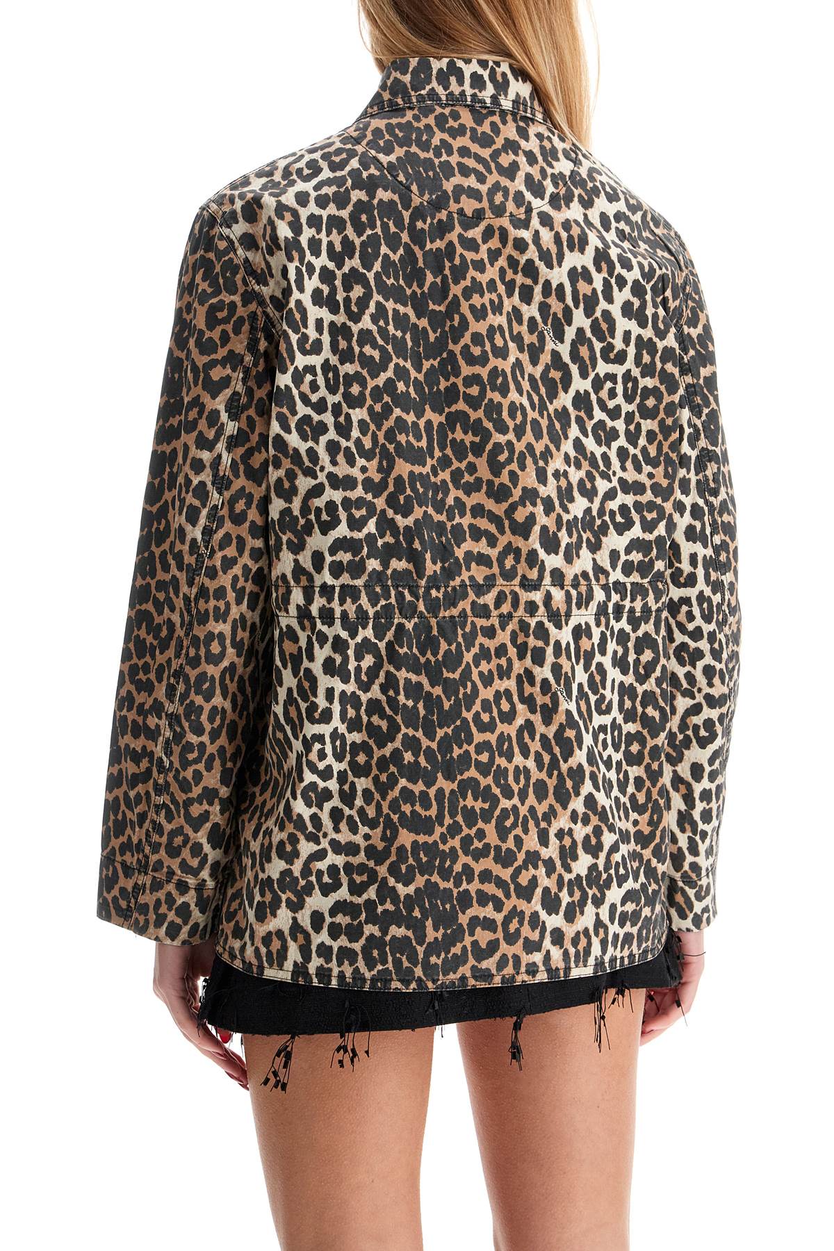 Ganni leopard print canvas overshirt Jackets Ganni