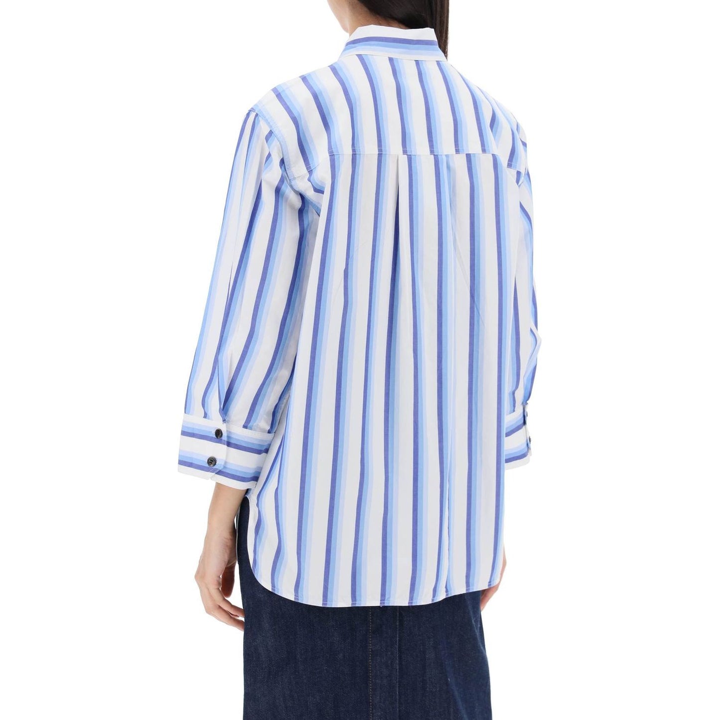 Ganni "oversized striped poplin shirt Topwear Ganni