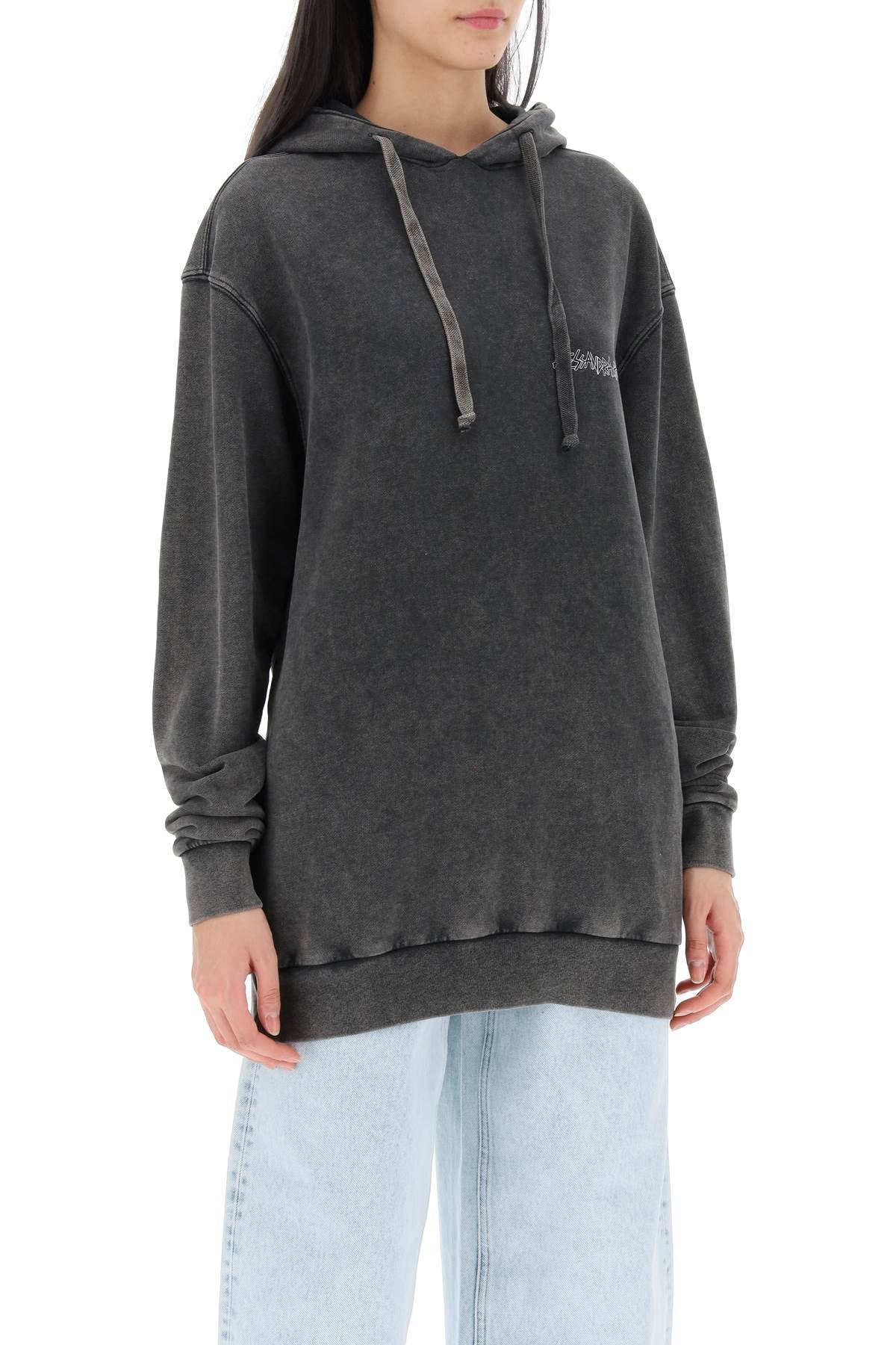 Alessandra Rich oversized hoodie with print and rhinestones Topwear Alessandra Rich