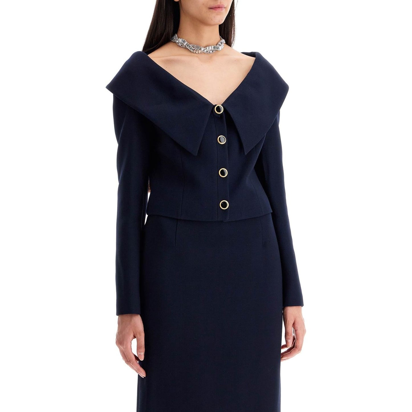 Alessandra Rich 'off-shoulder virgin wool Jackets Alessandra Rich