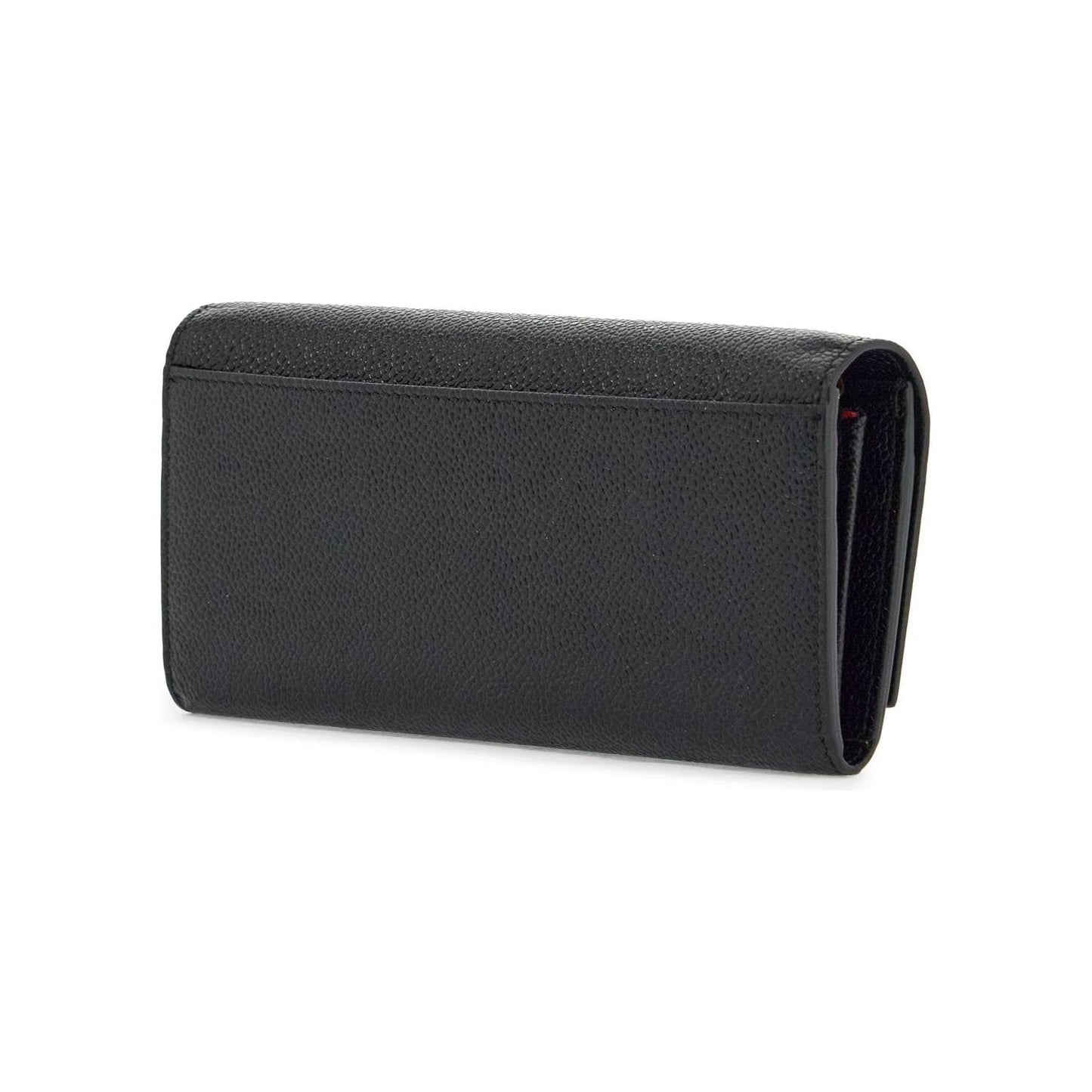 Thom Browne black calfskin chain wallet with rwb detail