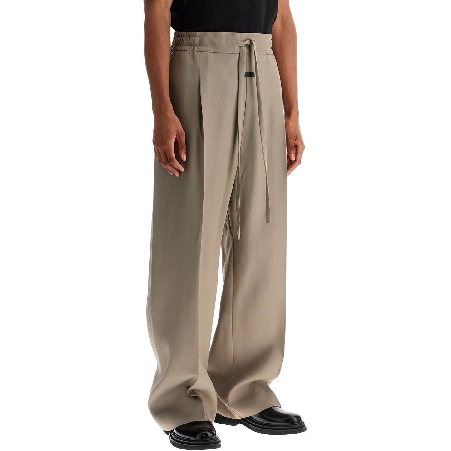 Fear Of God beige wide leg pants in virgin wool and viscose Trousers Fear Of God