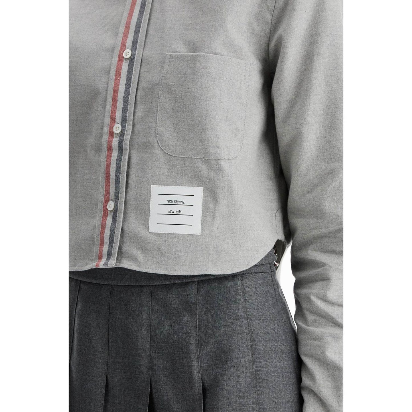 Thom Browne cropped flannel women shirt Topwear Thom Browne