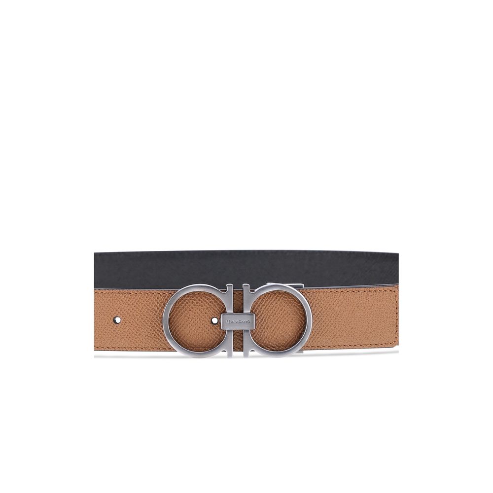 Ferragamo Brown Calf Leather Bos Taurus Regular Belt Ferragamo