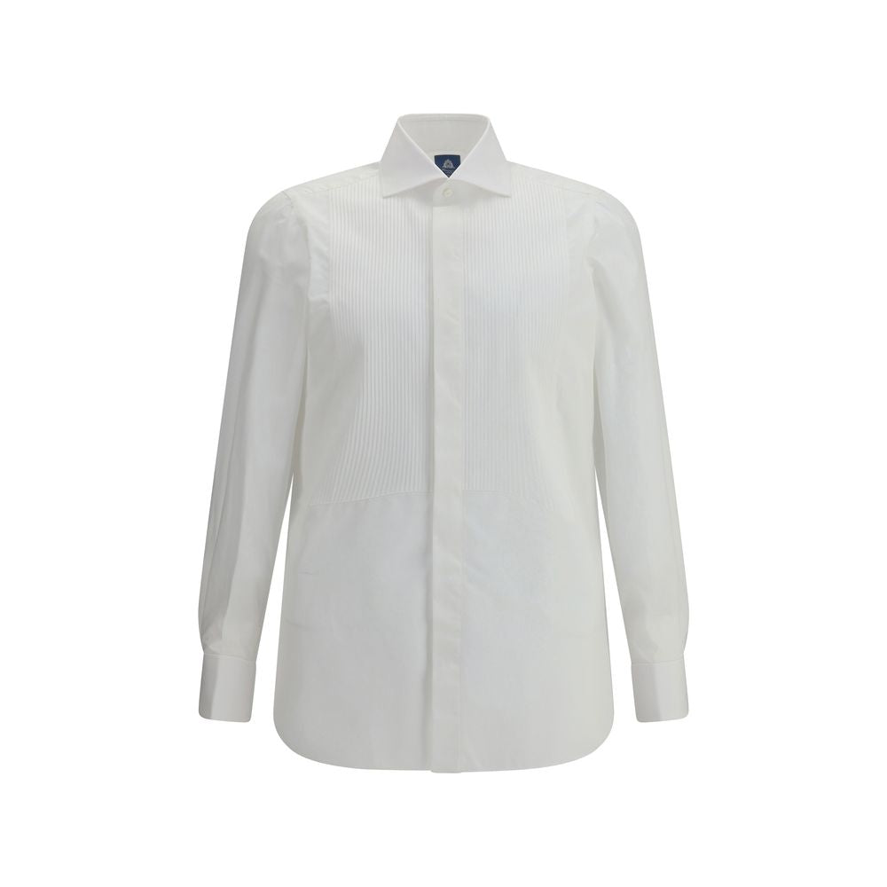 Finamore White Cotton Dress Shirt Finamore