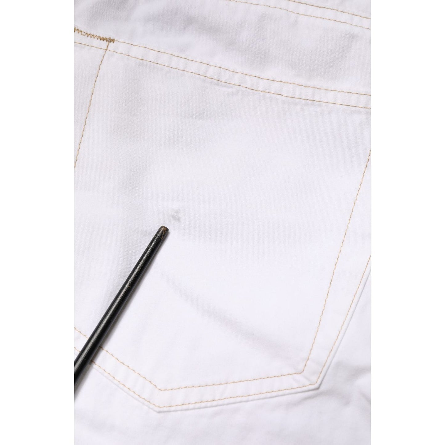 Fred Perry White Cotton Mid Waist Straight Men Denim Jeans