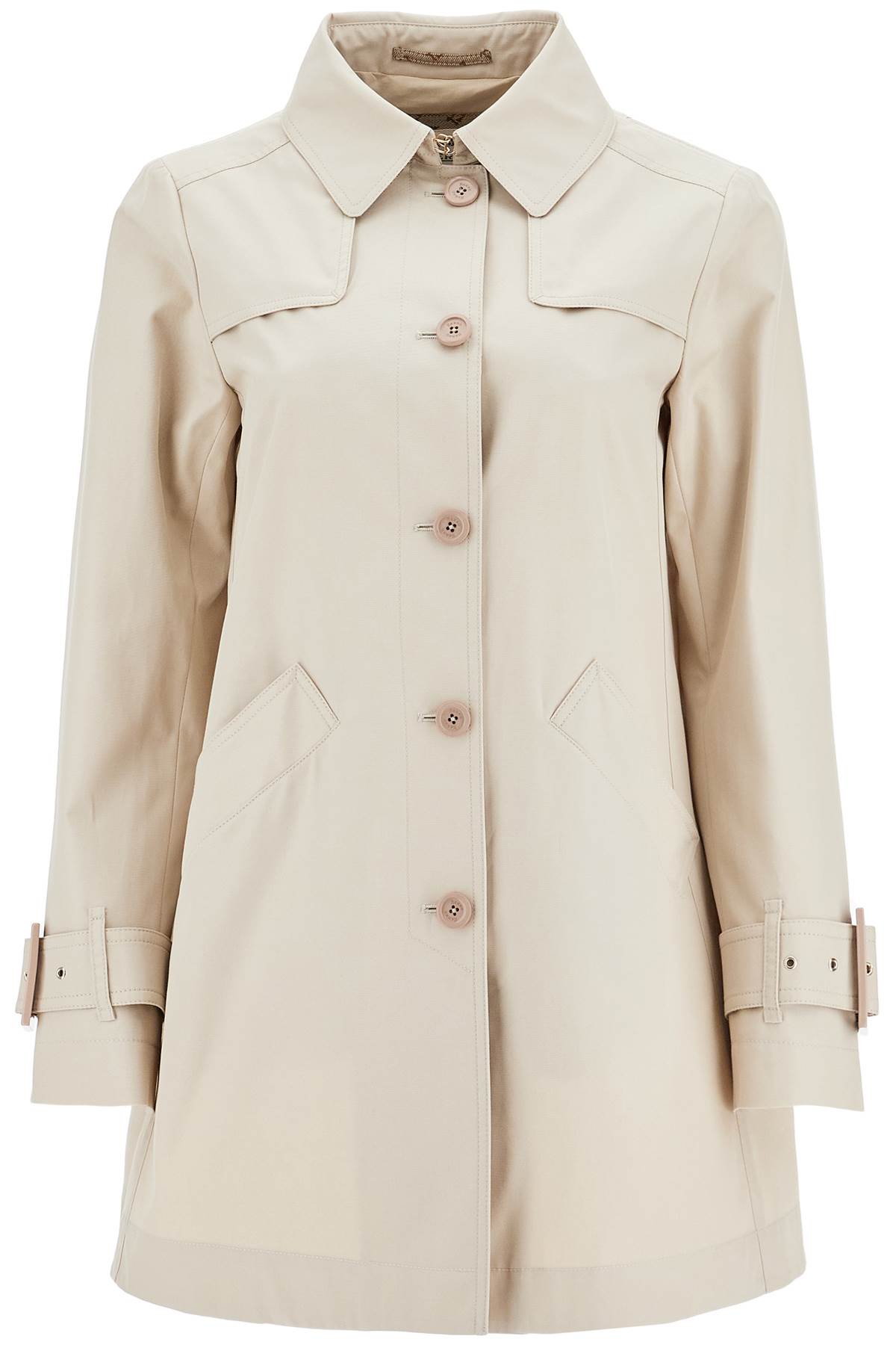 HERNO medium length waterproof beige cotton trench coat with buttons Coats HERNO