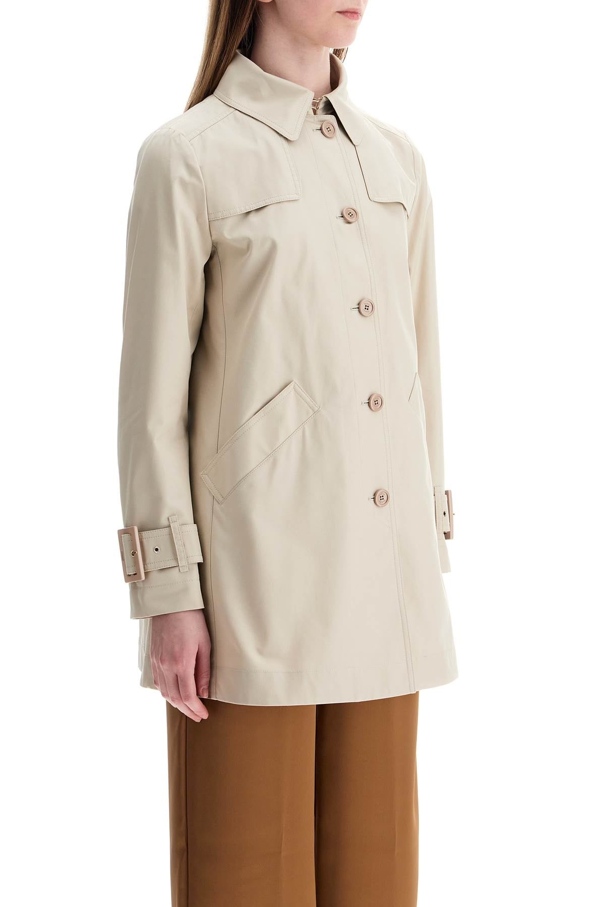 HERNO medium length waterproof beige cotton trench coat with buttons Coats HERNO