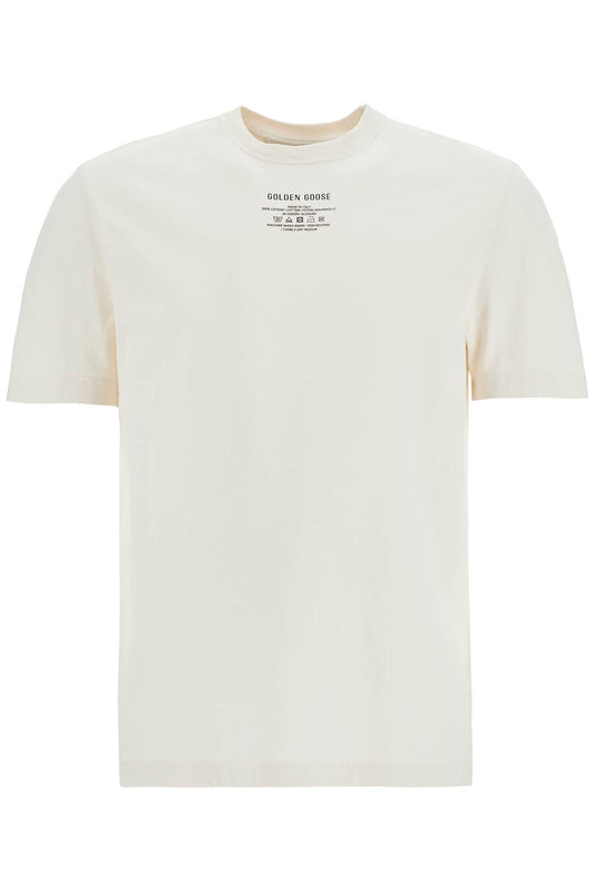 Golden Goose men's organic cotton white t-shirt with printed logo