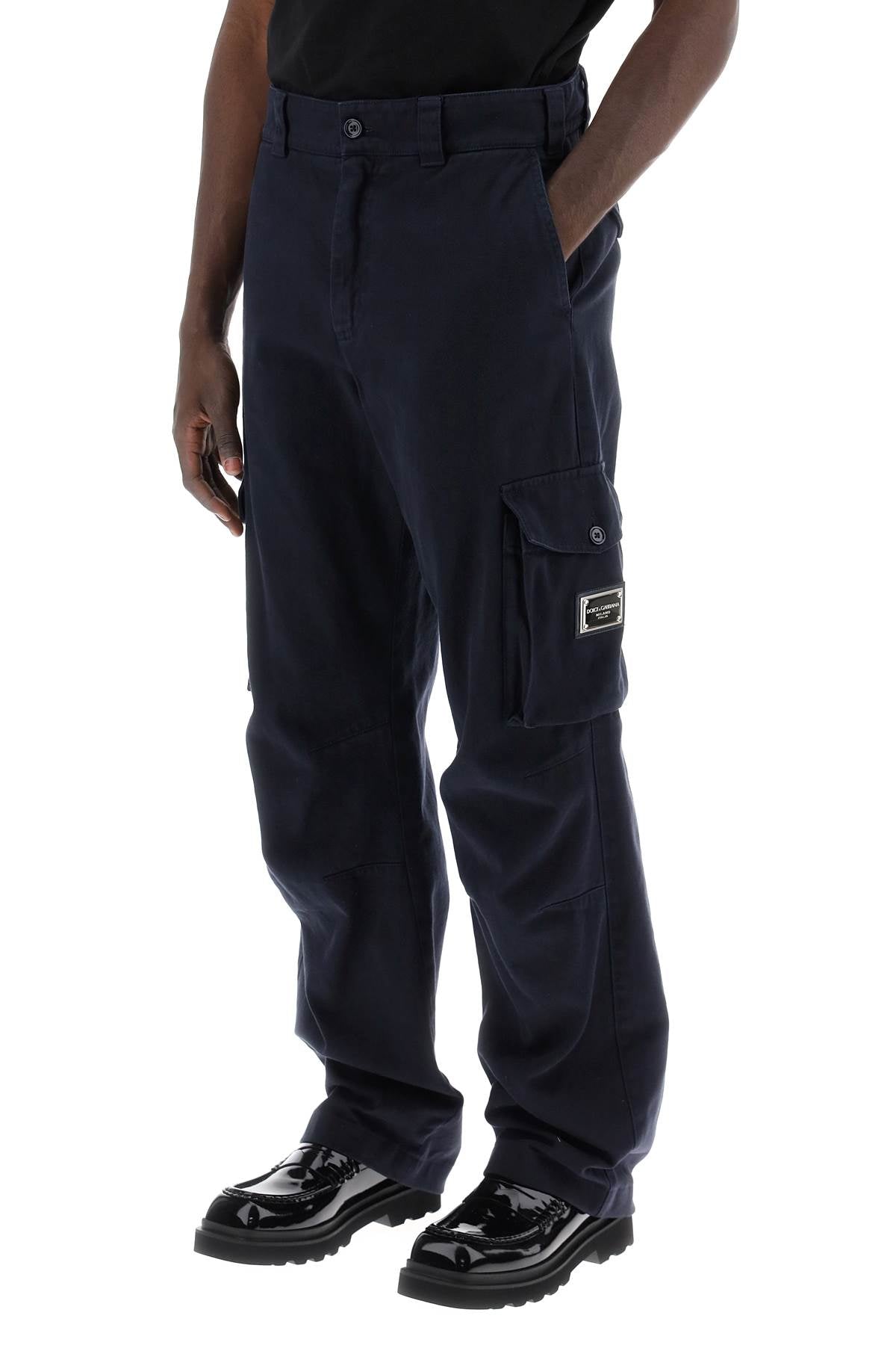 Dolce & Gabbana cargo pants with logo plaque Trousers Dolce & Gabbana