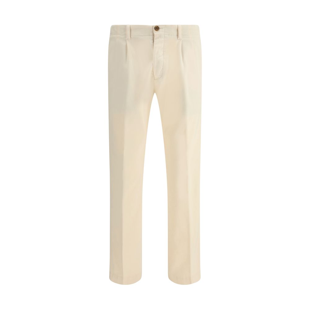 Germano Cream Cotton Casual Pants Germano