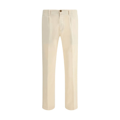 Germano Cream Cotton Casual Pants Germano