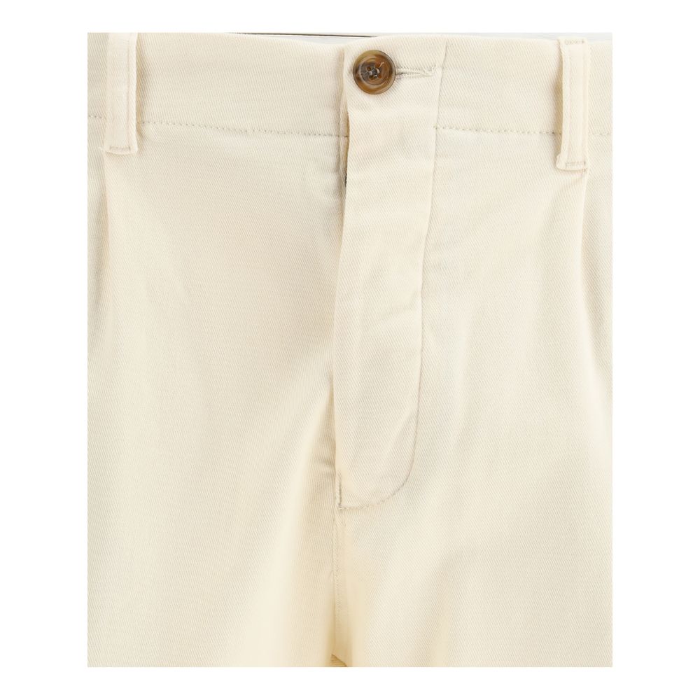 Germano Cream Cotton Casual Pants Germano