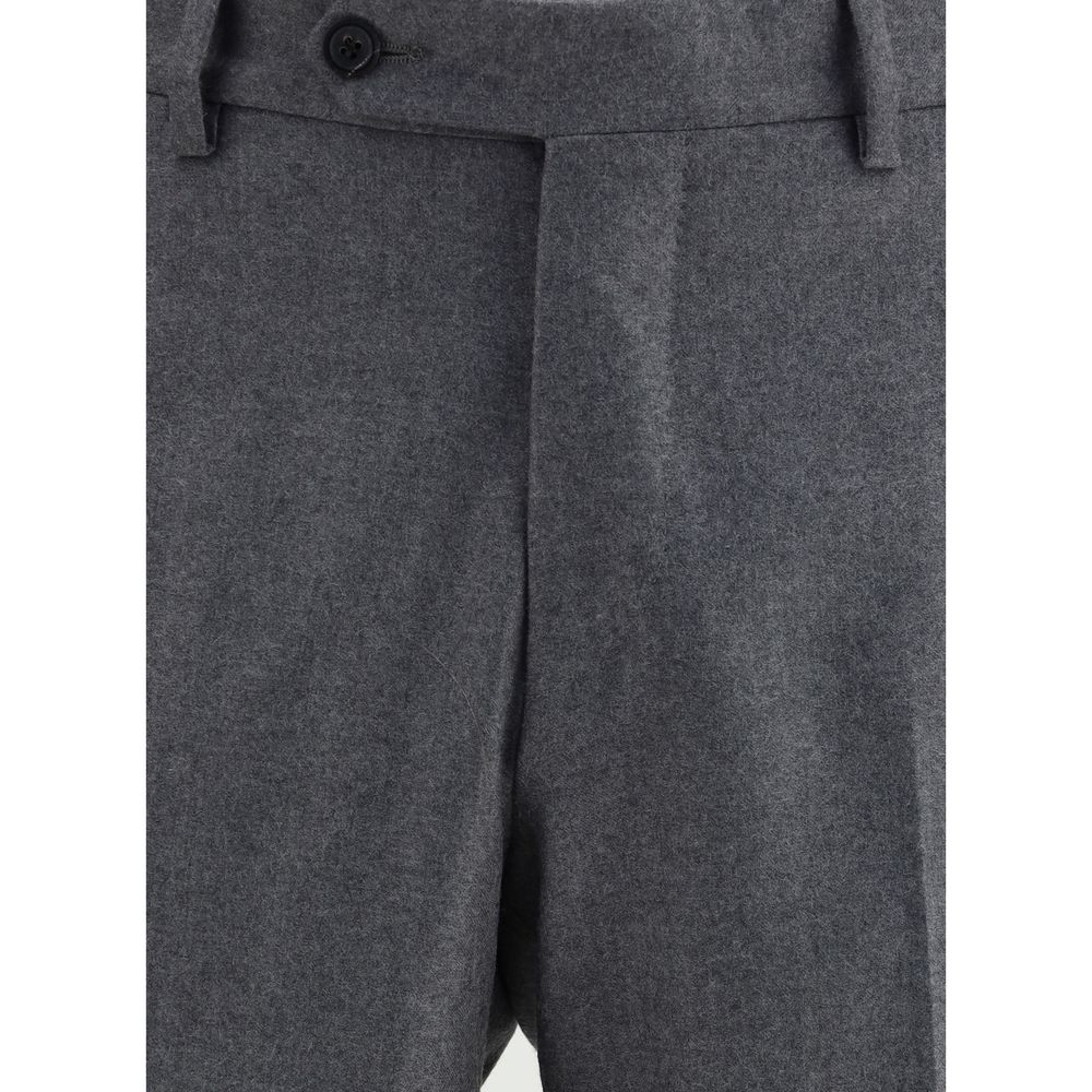 Germano Gray Fleece Wool Dress Pants Germano
