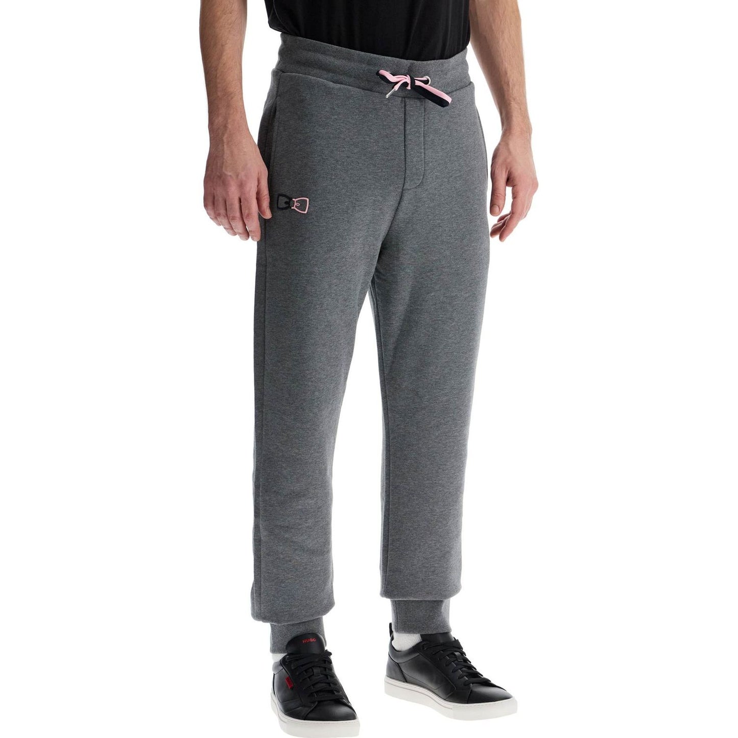 EDEN PARK slim fit high-waisted gray cotton jogging pants