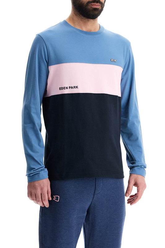 EDEN PARK light blue patterned long sleeve crew neck t-shirt cotton Topwear EDEN PARK