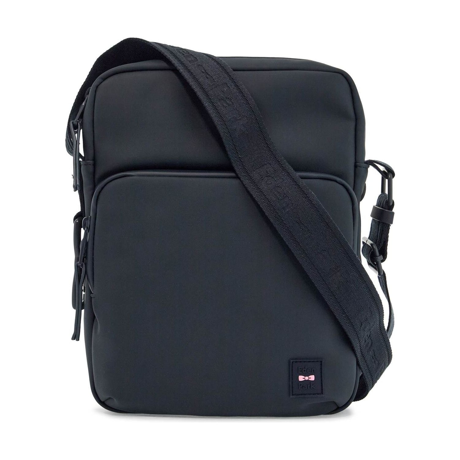 Front view with bag zipped and handles upright.